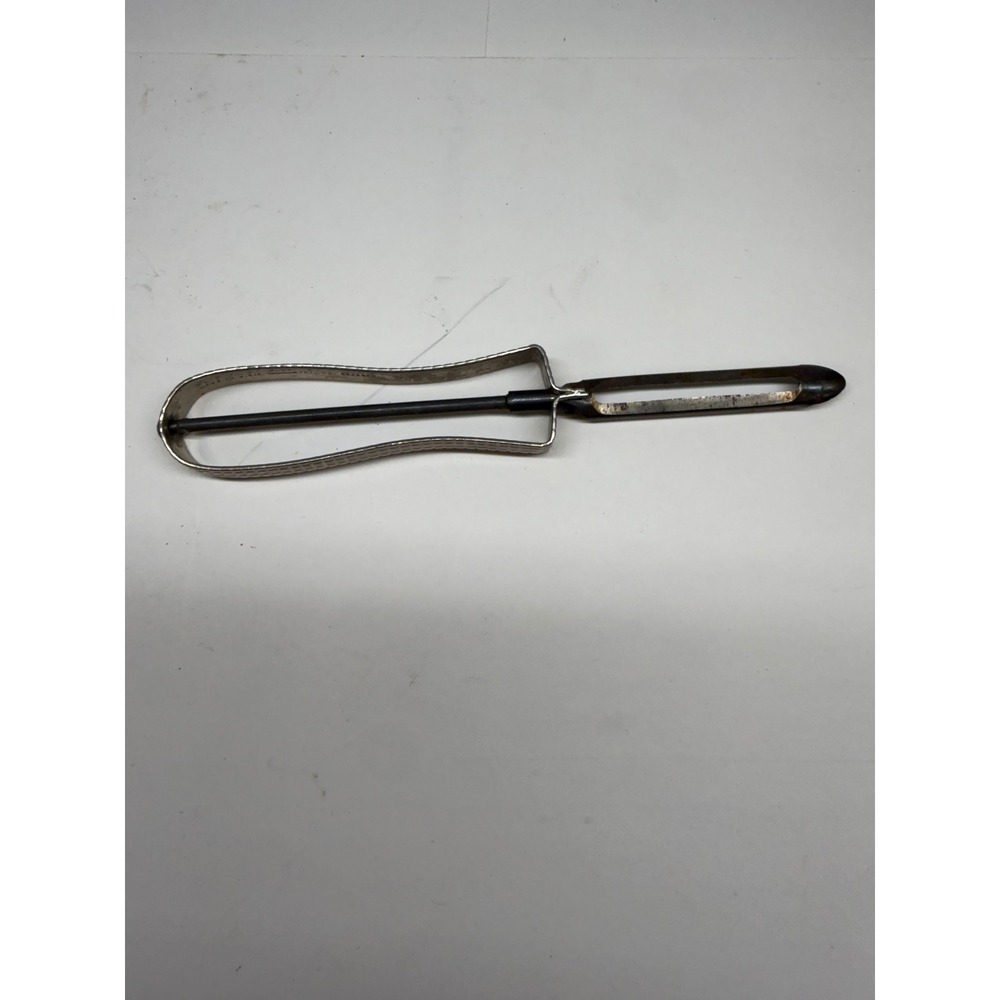 Vintage EKCO Slip Pruf Nee Action Potato Peeler Metal Waffle Handle USA Made